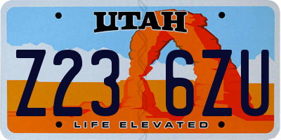 UT license plate Z236ZU