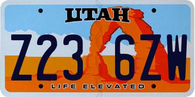 UT license plate Z236ZW