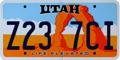 UT license plate Z237CI