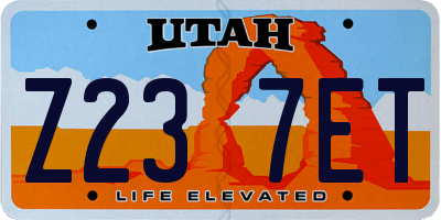 UT license plate Z237ET
