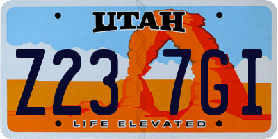 UT license plate Z237GI