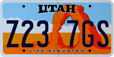 UT license plate Z237GS