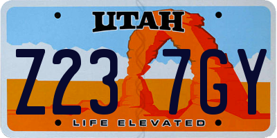 UT license plate Z237GY