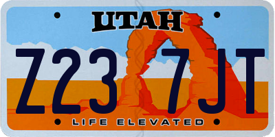 UT license plate Z237JT