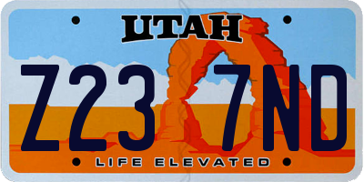 UT license plate Z237ND