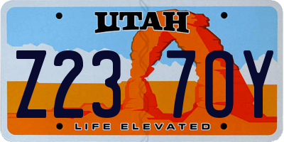 UT license plate Z237OY