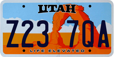 UT license plate Z237QA