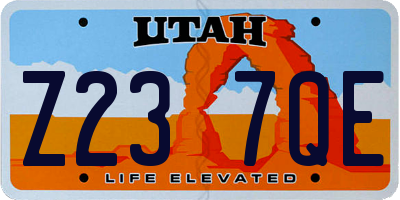 UT license plate Z237QE