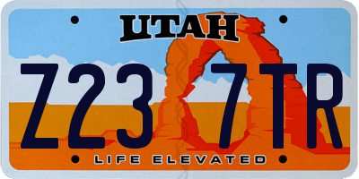 UT license plate Z237TR