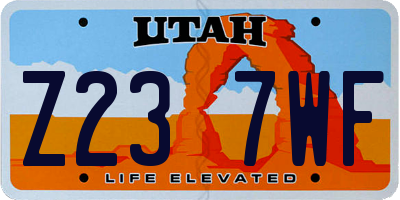 UT license plate Z237WF