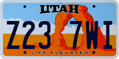 UT license plate Z237WI