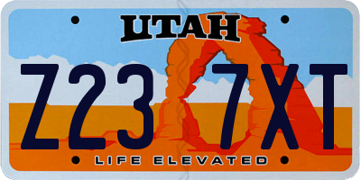 UT license plate Z237XT