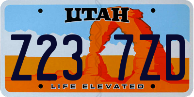 UT license plate Z237ZD