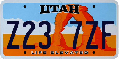 UT license plate Z237ZF