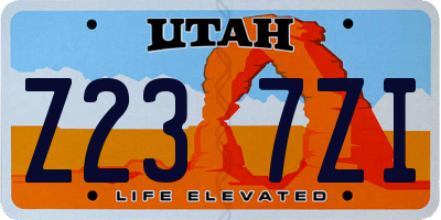 UT license plate Z237ZI
