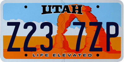 UT license plate Z237ZP
