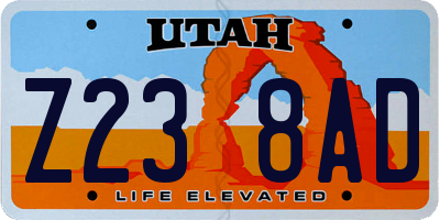UT license plate Z238AD