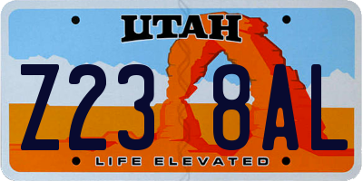 UT license plate Z238AL