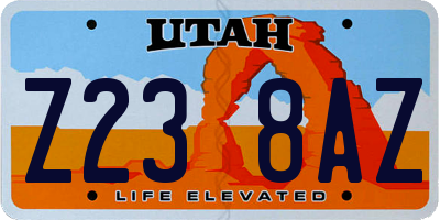 UT license plate Z238AZ
