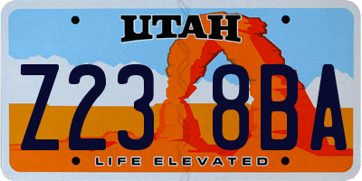 UT license plate Z238BA