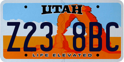 UT license plate Z238BC