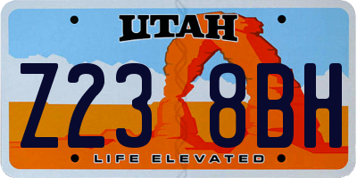 UT license plate Z238BH