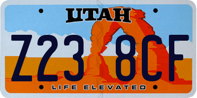 UT license plate Z238CF