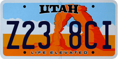 UT license plate Z238CI
