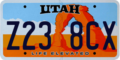UT license plate Z238CX
