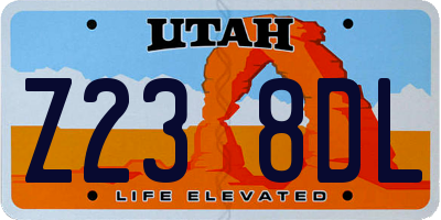 UT license plate Z238DL