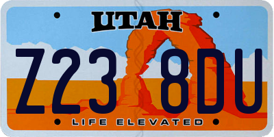 UT license plate Z238DU