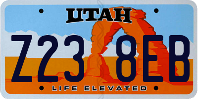 UT license plate Z238EB