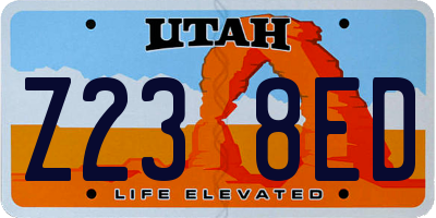 UT license plate Z238ED