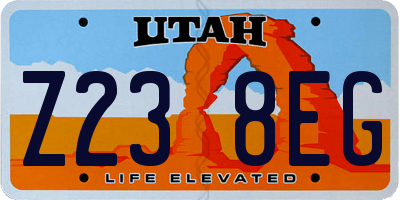 UT license plate Z238EG