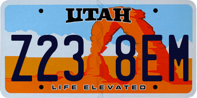 UT license plate Z238EM