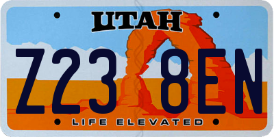 UT license plate Z238EN