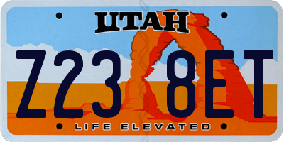 UT license plate Z238ET