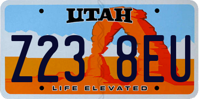 UT license plate Z238EU
