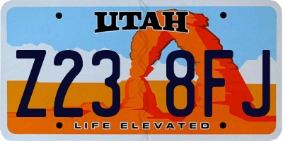 UT license plate Z238FJ