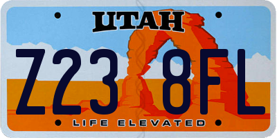 UT license plate Z238FL