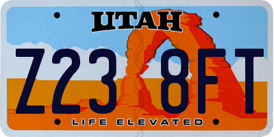 UT license plate Z238FT