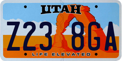 UT license plate Z238GA