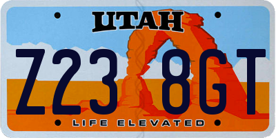 UT license plate Z238GT