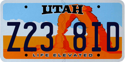 UT license plate Z238ID