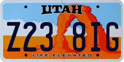 UT license plate Z238IG