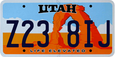 UT license plate Z238IJ
