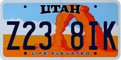UT license plate Z238IK