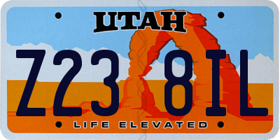 UT license plate Z238IL