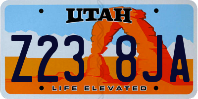 UT license plate Z238JA