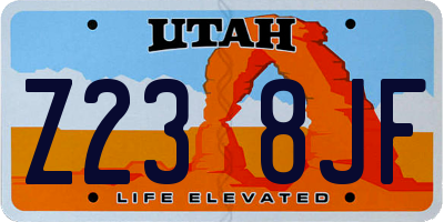 UT license plate Z238JF